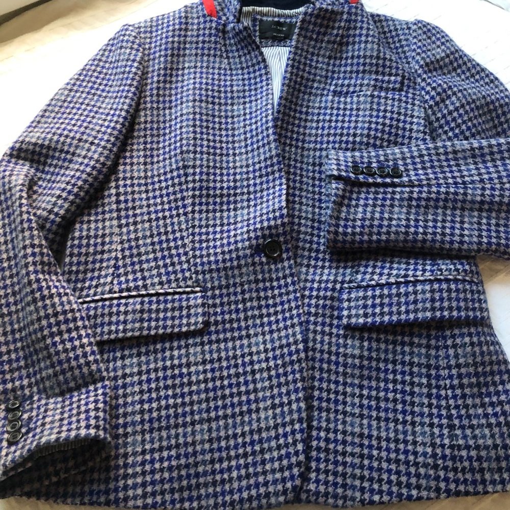 J. CREW Regent Blazer in Wool Houndstooth - Size 12